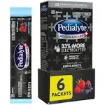 Pedialyte AdvancedCare Plus Electrolyte Powder, with 33% More Electrolytes and PreActiv Prebiotics, Berry Frost, Electrolyte Drink Powder Packets, 0.6 oz, 6 Count