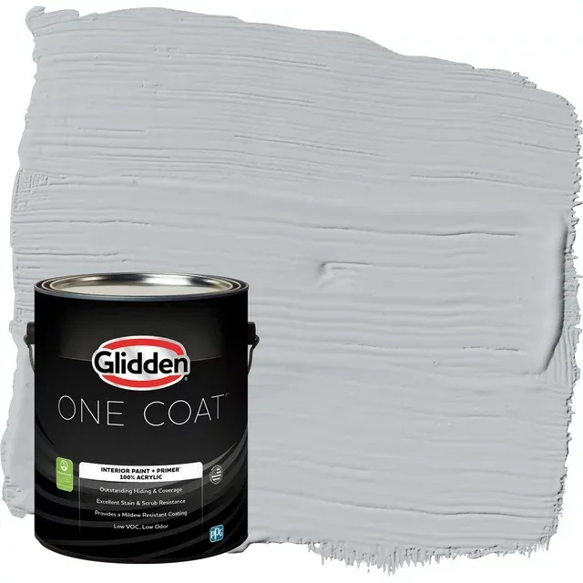 Glidden One Coat Interior Paint + Primer Train / Gray, Semi-Gloss, 1 Gallon