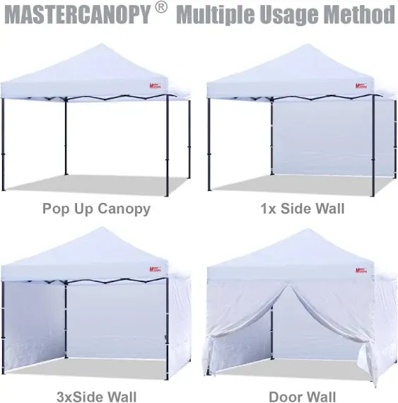 MASTERCANOPY Heavy Duty Pop-Up Canopy Tent with Sidewalls(12X1<wbr/>2,White)