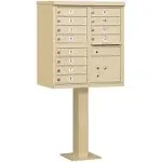 Salsbury Industries 3312SAN-U Pedestal, 12 A Size Doors Sandstone and USPS Access Type II Cluster Box Unit Mailbox