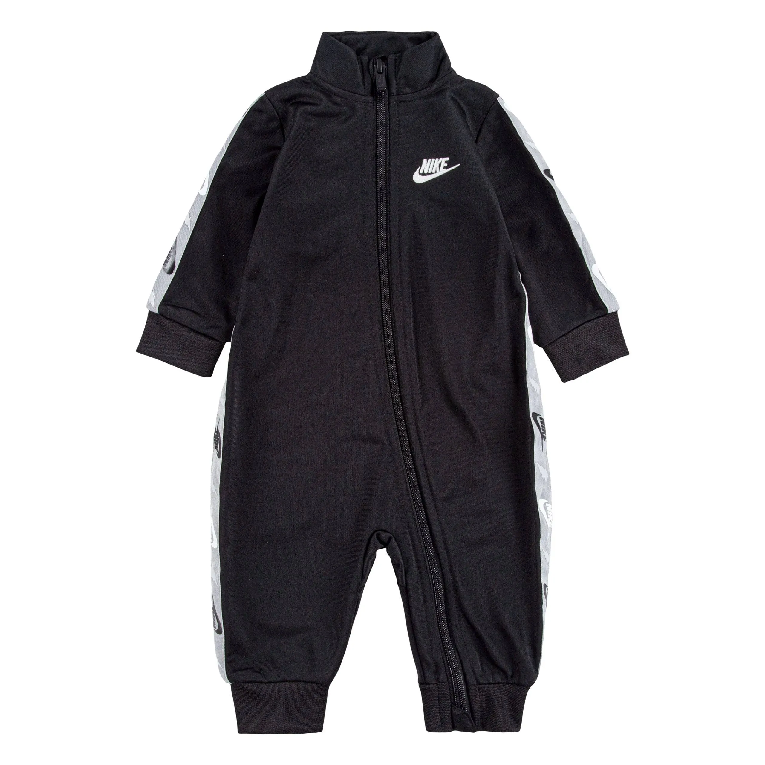 NWT Nike Baby Athletic Zip Up Tricot TAPING Coverall Bodysuit 6M 6 MONTHS BLACK