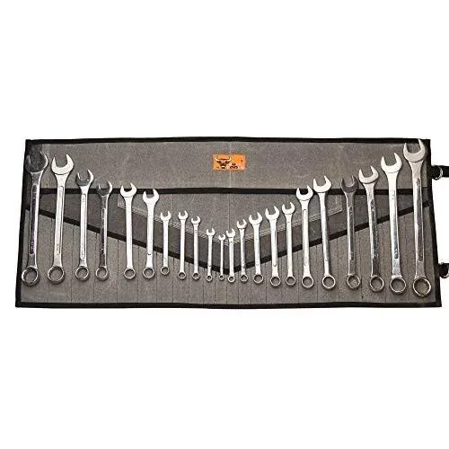 Bull Tools 26 Pocket Wrench Pouch Metric & Standard Tool Set Organizer & Roll Up ...