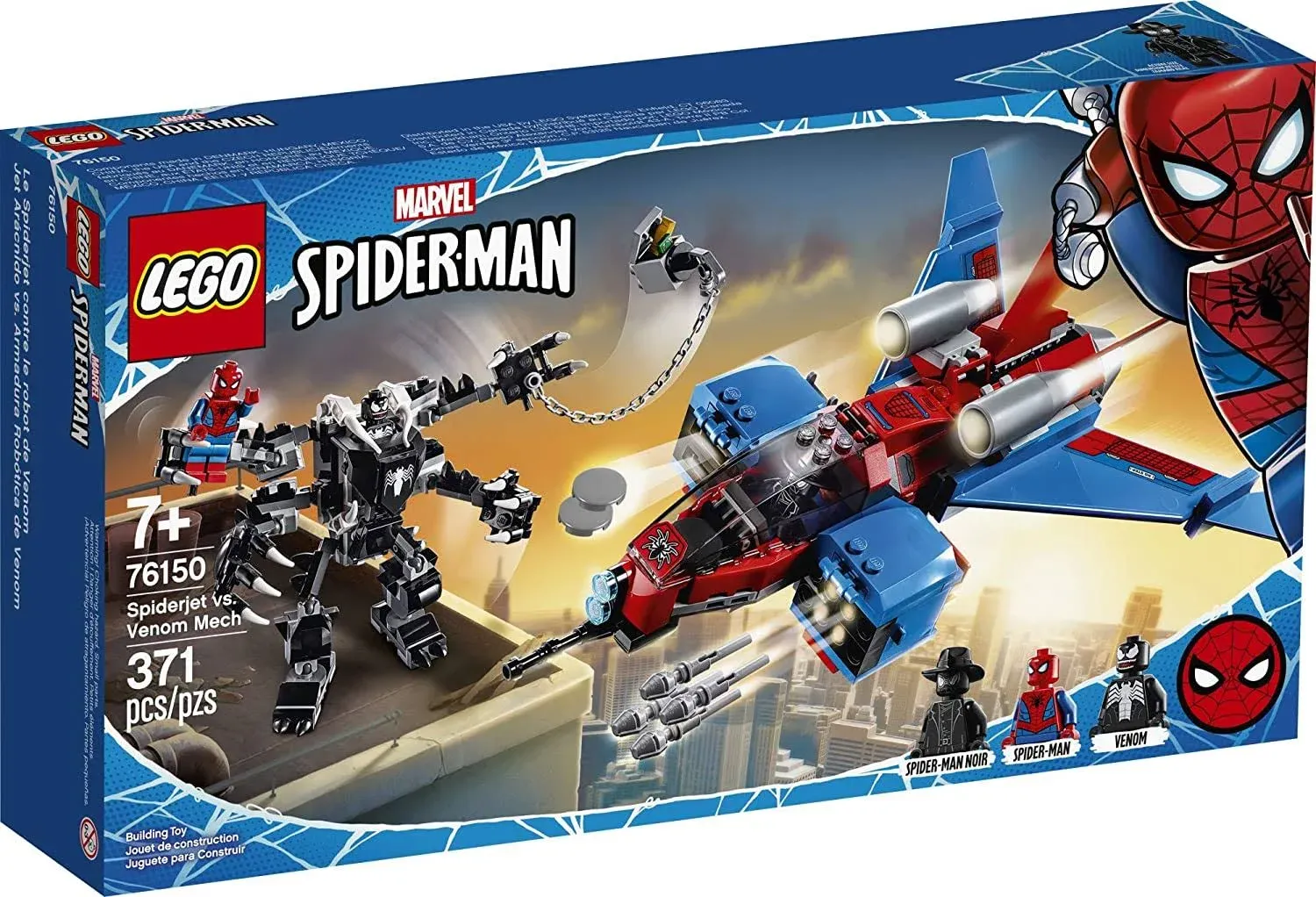 Lego 76150 Marvel Spider-Man Spider-Jet Vs Venom Mech Superhero Building Set - Each