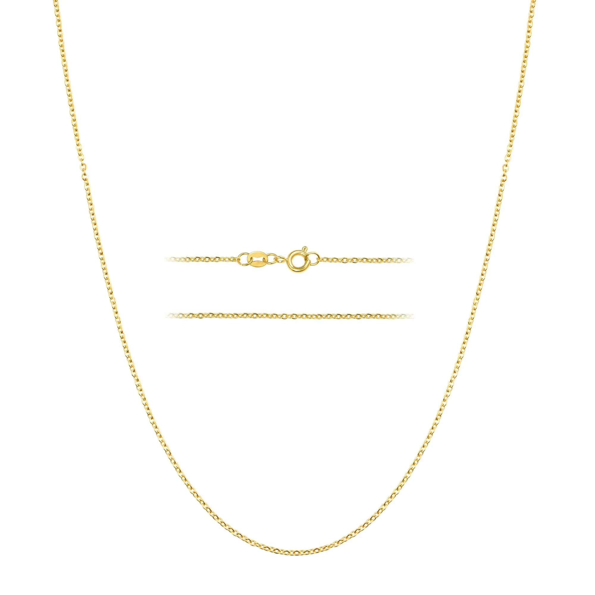 Kisper 24K Gold Cable Link Chain Necklace