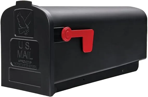 Solar Group PL10B Plastic Rural Black Mailbox