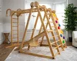 Avenlur Chestnut - Outdoor and Indoor 8-in-1 Jungle Gym for Toddlers Playset Climber Multicolor