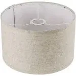 11"x11"x8" Assembly Required Lampshade for Floor Lamp, Table Lamp, Bedside Lamp, Fabric Drum Lampshade Classic Modern Style, Spider Fitter, Linen - Beige