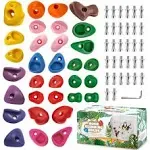 TOPNEW 32 Rock Climbing Holds Multi Size for Kids, Adult Rock Wall Holds Rock -