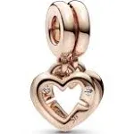 Pandora Linked Sister Hearts Split Dangle Charm