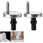 Lystin Upgraded 2 Full Set Toilet Seat Hinge Fixings Top Fix Nuts Screws Quick Release Hinges Fittings Rubber Back to Wall for