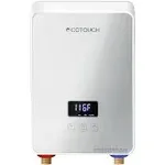 Tankless On Demand Water Heater Electric 240V, ECOTOUCH 5.5KW Hot Water Heater For Sink, Electric Instant Hot Water Heater, Overheating Protection, Sliver