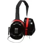 Optime 105 Earmuffs, 29 dB NRR, Black/Red, Behind the Head