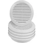 5pack ø6&#034; Inch White Plastic Round Soffit Vent - Air Vent Louver - Grille Cov...