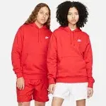 Men's Nike Sportswear Club Fleece Pullover Hoodie in Red, Size: Small | BV2654-657