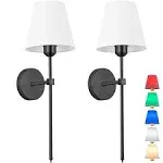 Wall Sconces Battery Operated Wall Lights Set Of 2, No Wiring Required For Installation Sconces,Remote Control Wall Light Dimmable, Farmhouse Wall Lamp For Bedroom Mirror Living Room ( Color : Black )