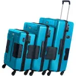 Tach Connectable Luggage 3-Piece Set Blue