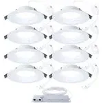 HALO 6, 6 in. Selectable CCT Integrated LED Recessed Light Baffle Trim/8-Pack