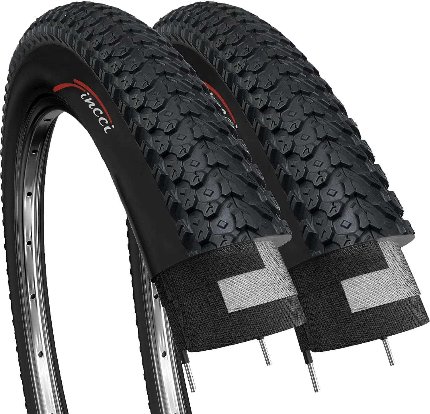 Fincci Pair 26 X 2.125 Inch Foldable Bike Tires 57-559 for MTB Mountain Hybrid B