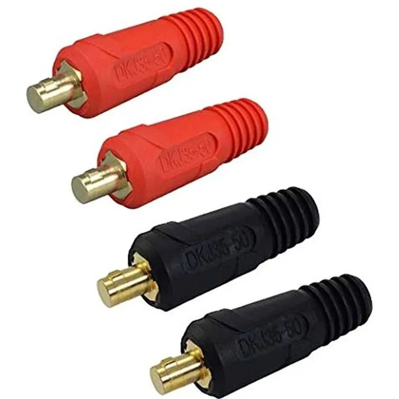 RIVERWELD TIG Welding Cable Panel Connector-Plug DKJ35-50 315Amp Dinse Quick Fitting Red and Black Color 4pcs