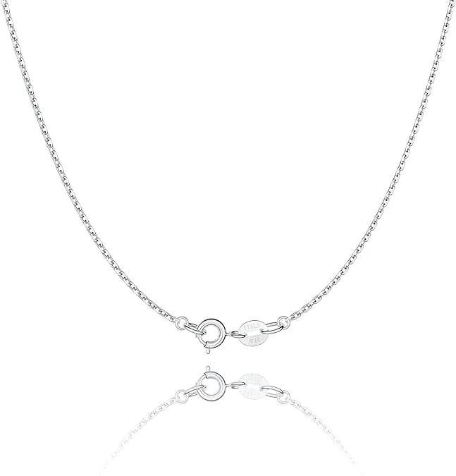 925 Sterling Silver 1mm Cable Chain Necklace