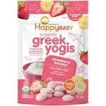 Happy Baby Organics Greek Yogis Freeze-Dried Greek Yogurt and Fruit Snacks, Strawberry Banana, 1 Ounce (Pack of 1) packaging may vary