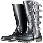 Wraith of East Faux Leather Medieval Gaiters Viking Knight Warrior Armor Boot Covers Spats Waterproof Leg Guards LARP Ranaissance Costume Accessories