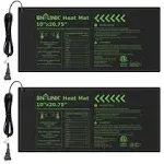 BN-LINK Durable Seedling Heat Mat Warm Hydroponic Heating Pad Waterproof 10" x 20.75" - 2 Pack for Seed Starting Greenhouse and Germination