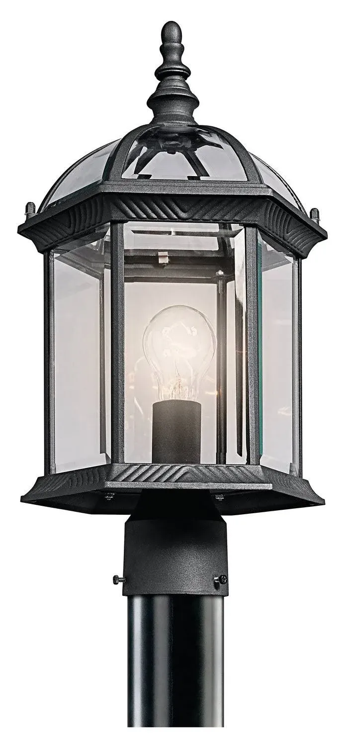 Kichler 49187BK Barrie 1 Light 18 Inch Tall Outdoor Post Lantern in Black