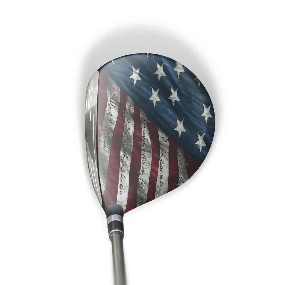 ParSkins Fairway Wood and Hybrid Skin - Premium Precut Vinyl Golf Head Wrap - Easy to Install - Knife-Less Tape Included - Made in USA - Patriotic