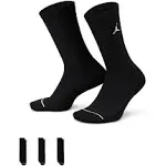 Jordan Everyday Crew Socks (3 Pairs) Black White / L