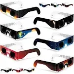 YDKOJGW 12 Pack Solar Eclipse Glasses Approved 2024,CE&ISO Certified Eclipse Glass for Solar Viewing,Optical Quality Safe Shades for Direct Sun