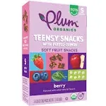 Plum Teensy Fruit Snacks, Soft, Berry, Tots, 5 Pack - 5 pack, 0.35 oz pouches