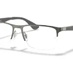 New RAY-BAN Eyeglasses RB 6335 2855 54-17 145 Semi Rimless Gunmetal &amp; Grey Frame