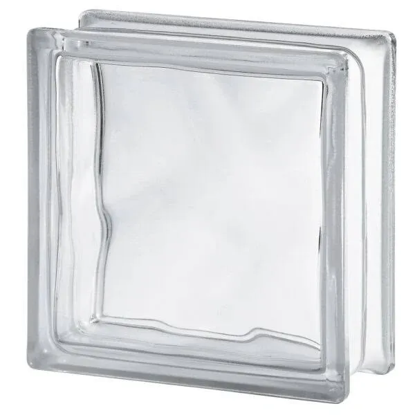 Quality Glass Block 7.5 x 7.5 x 3 Basic Wave Glass Block