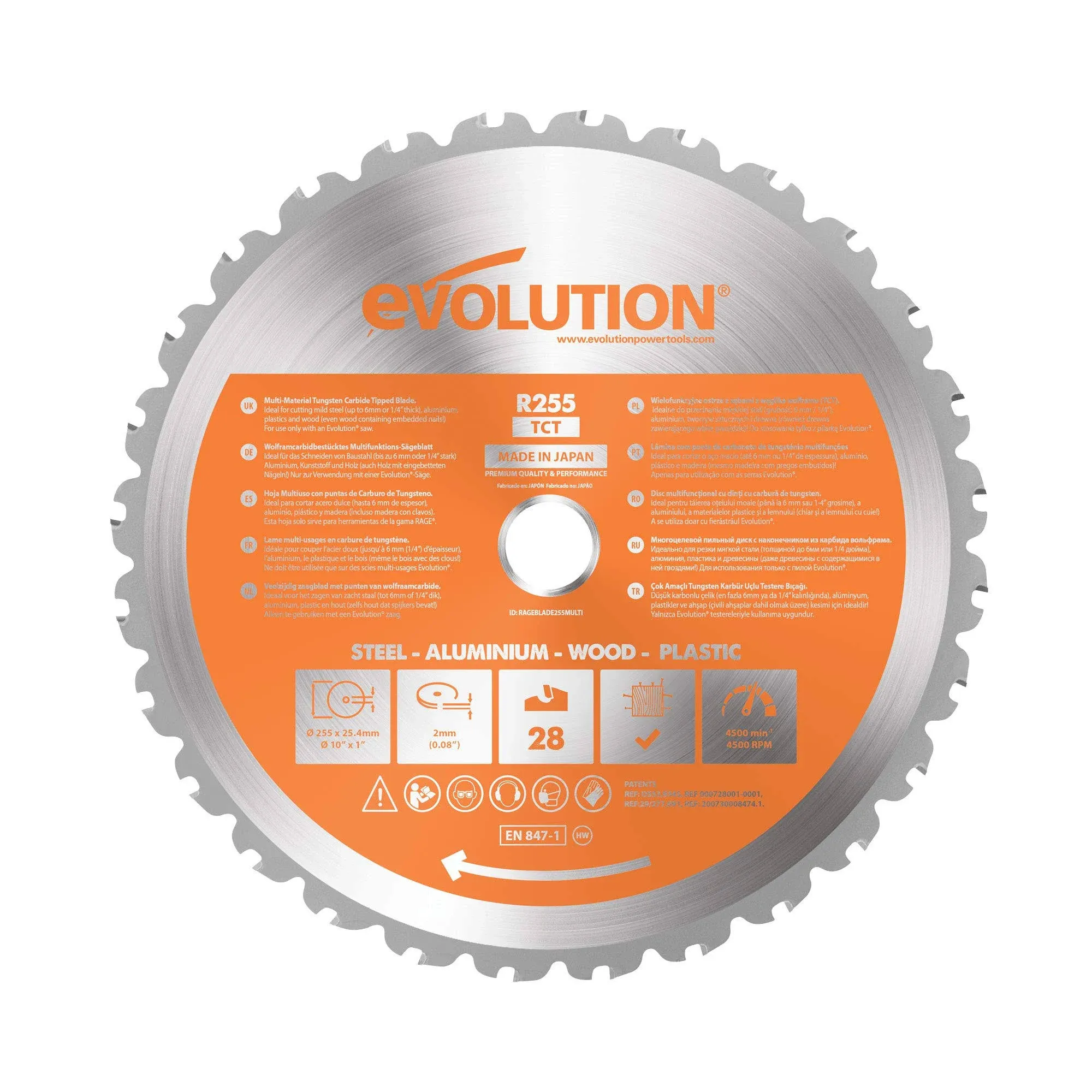 Evolution 10" Multi-Purpose Circular Saw Blade