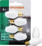 Sylvania Light Bulbs, C7, 4 W - 4 bulbs 13553