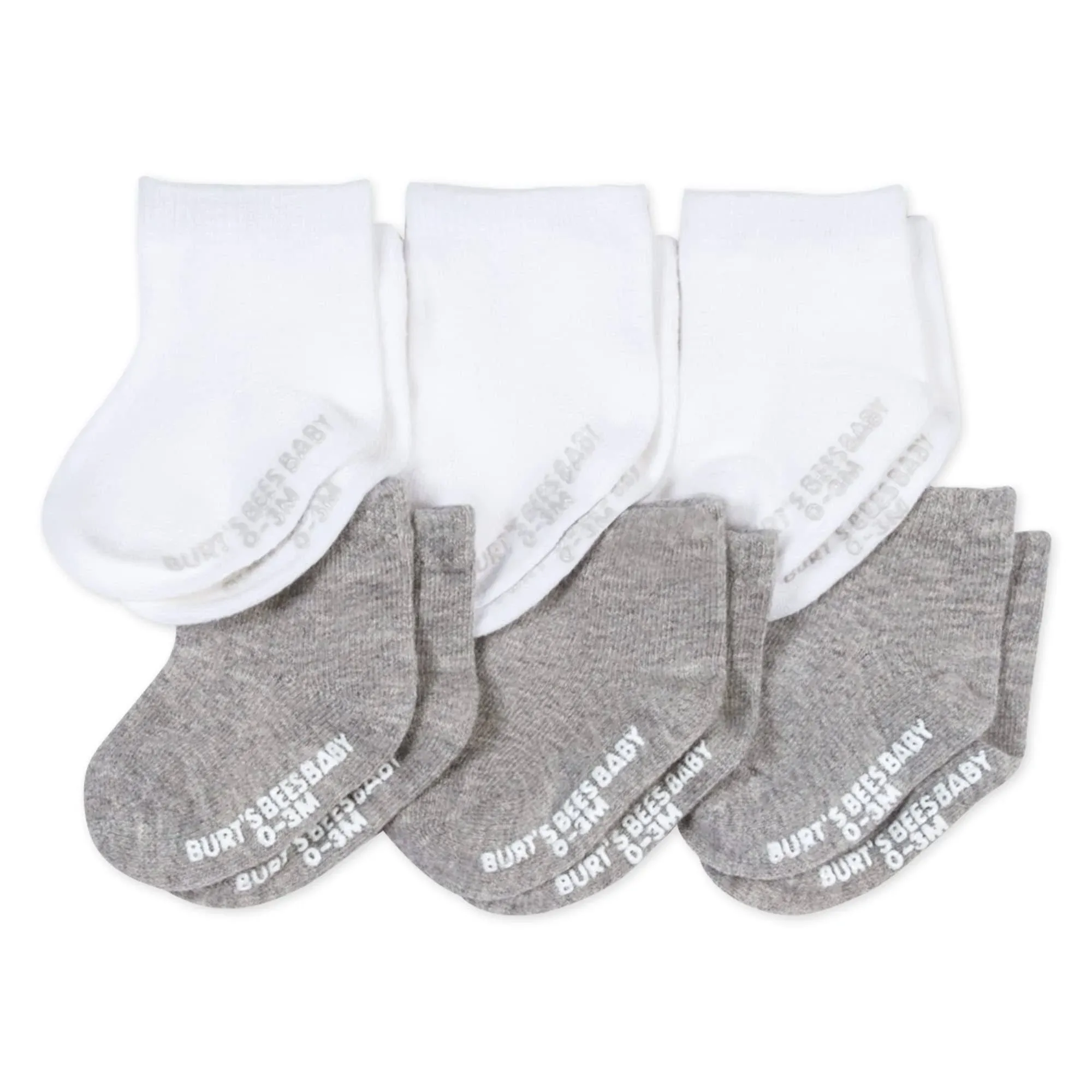 Burt's Bees Solid Organic Cotton Baby Crew Socks 6 Pack