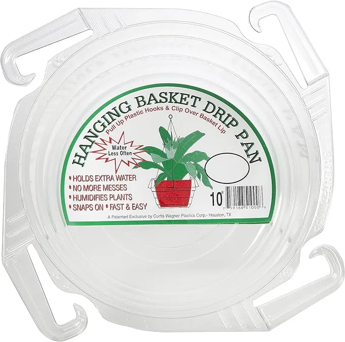 Curtis Wagner 10" Clear Hanging Basket Drip Pan Saucer (10-Pack)