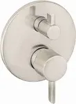 Pressure Balance Valve Trim Ecostat S Round with Diverter 1 Lever Brushed Nickel ADA 4.5 Gallons per Minute