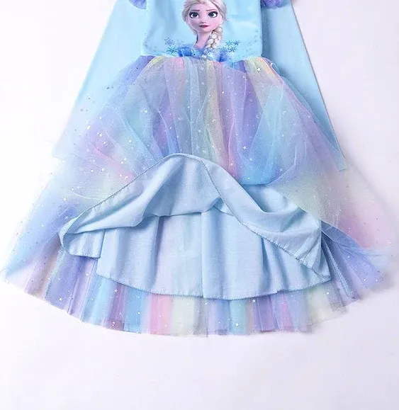 Princess elsa Dress Up for Little Girls Birthday Dresses Party Christmas Costumes