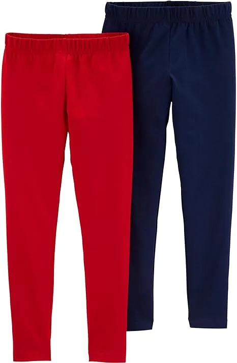 Toddler 2-Pack Red & Navy Leggings