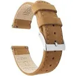 Gingerbread Brown Leather Quick Release Watch Band Stainless Steel / Standard / 20mm