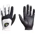 HIRZL GRIPPP FIT Golf Gloves – All Weather Mens Golf Glove (White/Black) | Kangaroo Leather & Lycra | Ultimate Grip in Wet or Dry Conditions