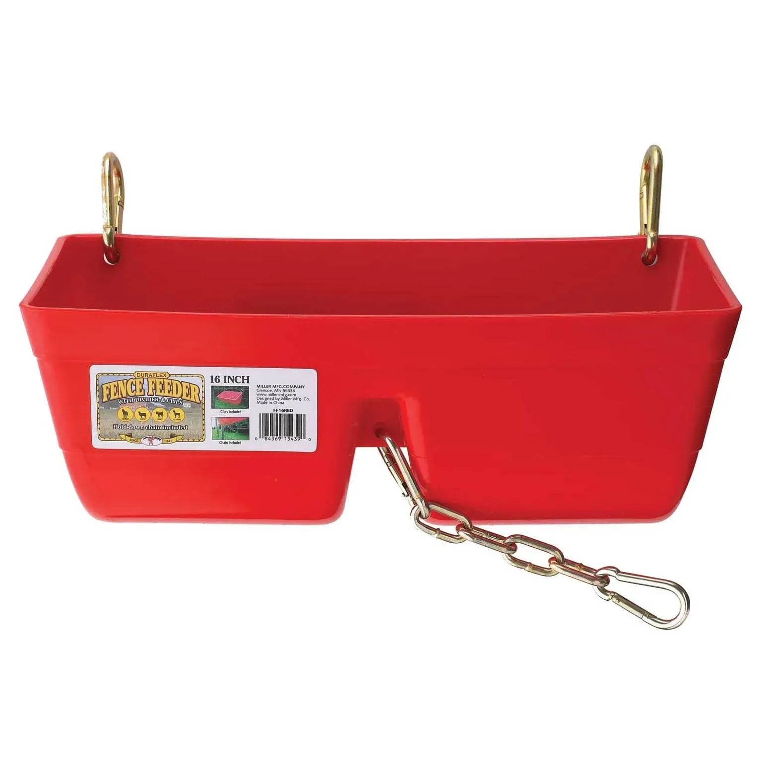 Little Giant 16" Fence Feeder with Clips Red