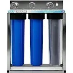 Nu Aqua Platinum Series 3 Stage Whole House Water Filtration System with Pressure Gauges – 20”x4.5”