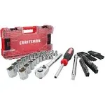 CRAFTSMAN 63-Piece Standard (SAE) and Metric Combination Chrome Mechanics Tool Set with Hard Case