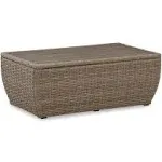 Sandy Bloom Beige Outdoor Coffee Table