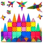 PicassoTiles 60 Piece Set 60pcs Magnet Building Tiles Clear Magnetic 3D Building Blocks Construction Playboards - Creativity Beyond Imagination, Insp