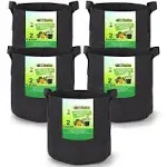 247Garden 2-Gallon Fabric Pots/Plant Grow Bags 5-Pack Black