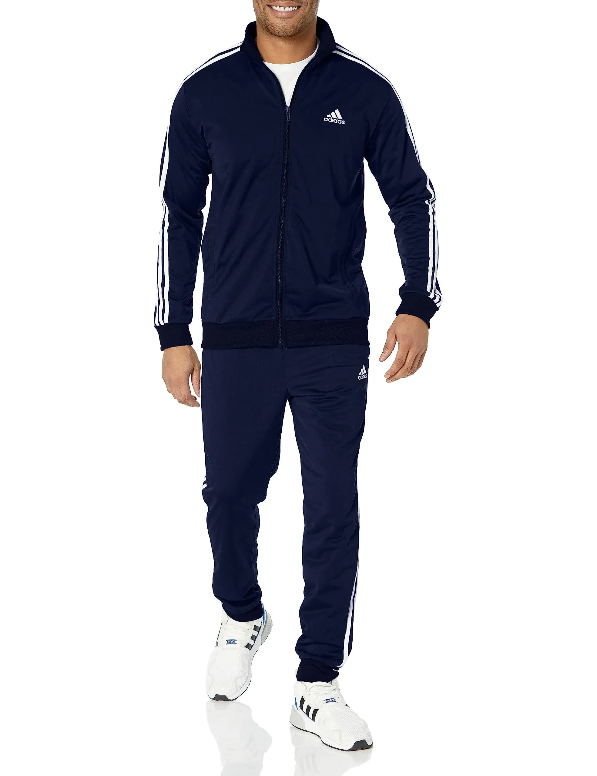 Adidas Men's Sportswear Basic 3-Stripes Tricot Track Suit